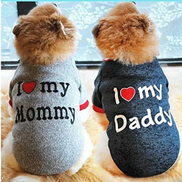 Pet Clothes, Dog or Cat Sweater I Love My Daddy Sweatshirt Outfit - Picture 8 of 11